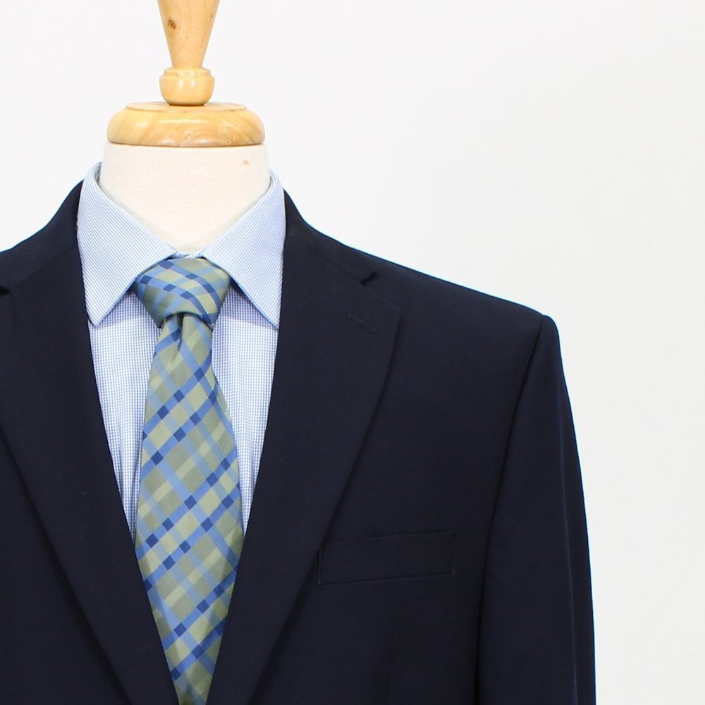 Chaps 46l Navy Solid 2-Button Sport Coat Blazer J… - image 5